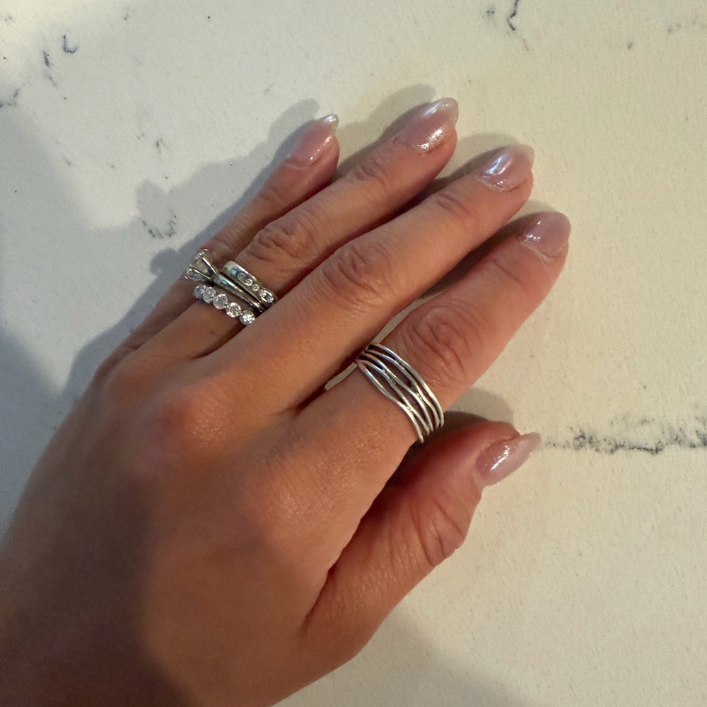 Sterling Silver Multi-Band Stackable Ring - Silver - image 3
